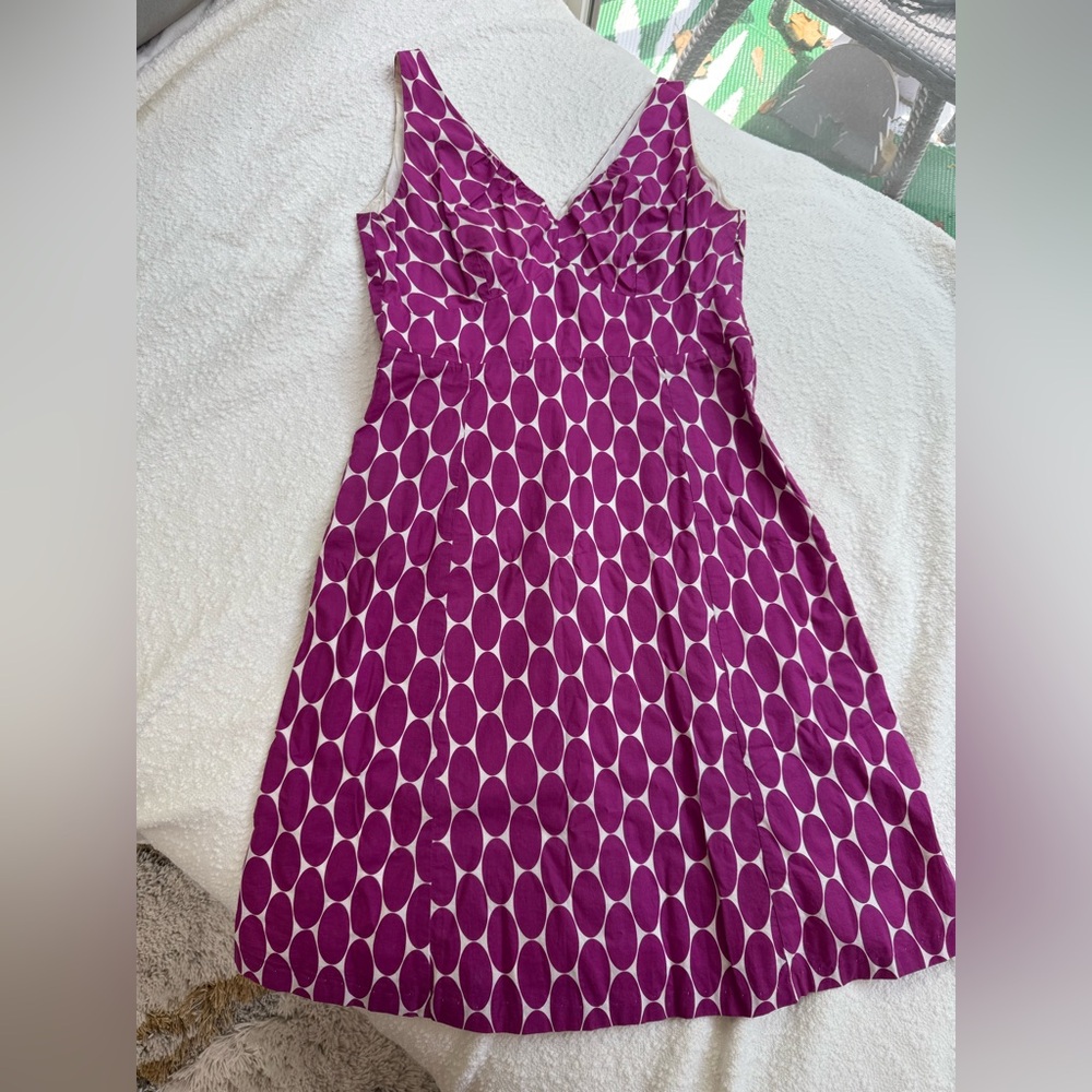 Boden Rivera dress size 10 R magenta 🌺 polka dot sleeveless v neck